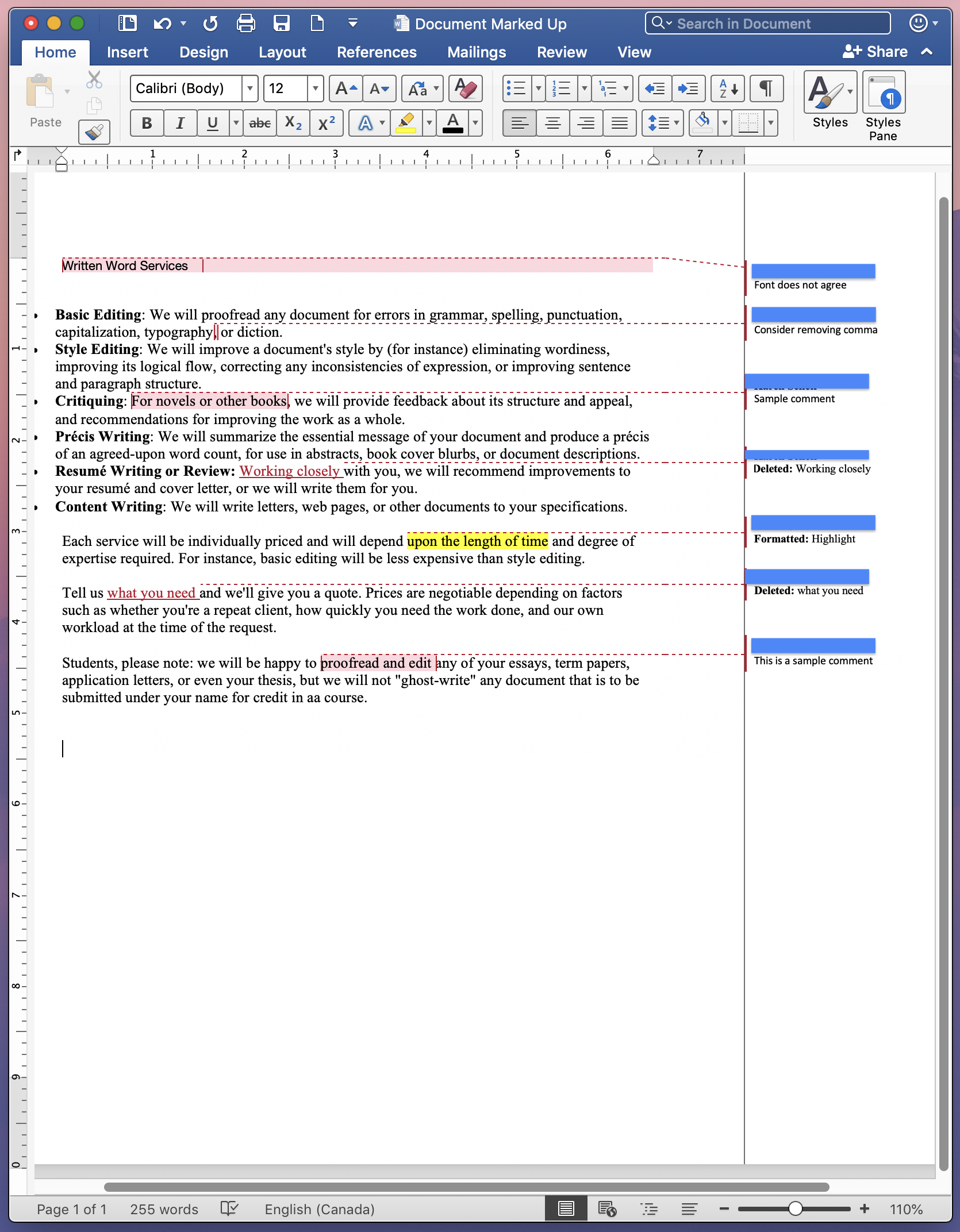 Sample Document Edited on Computer Sample Document Edited on Computer